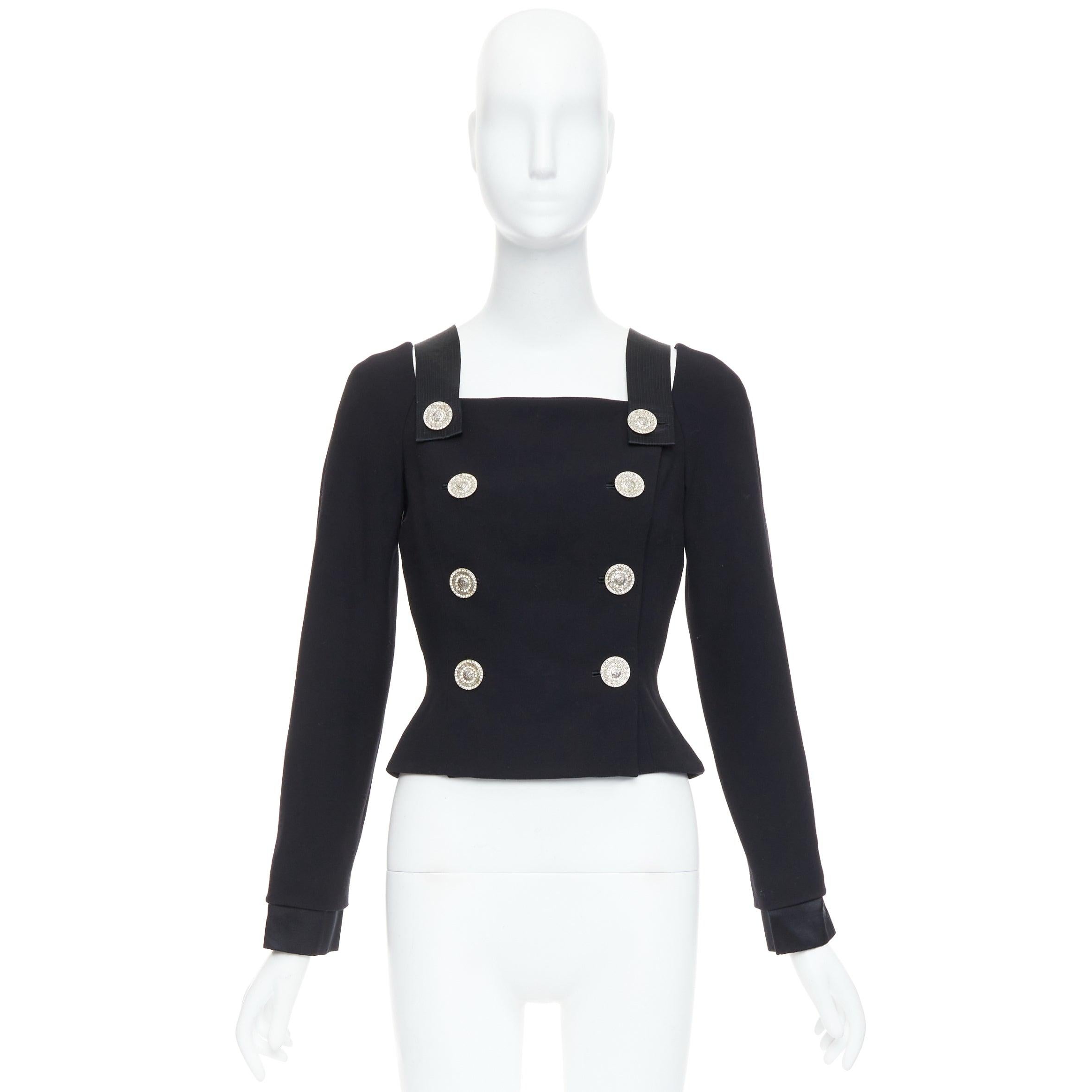 GIANNI VERSACE 1994 Top vintage con doble botonadura de cristal de Medusa en venta 4