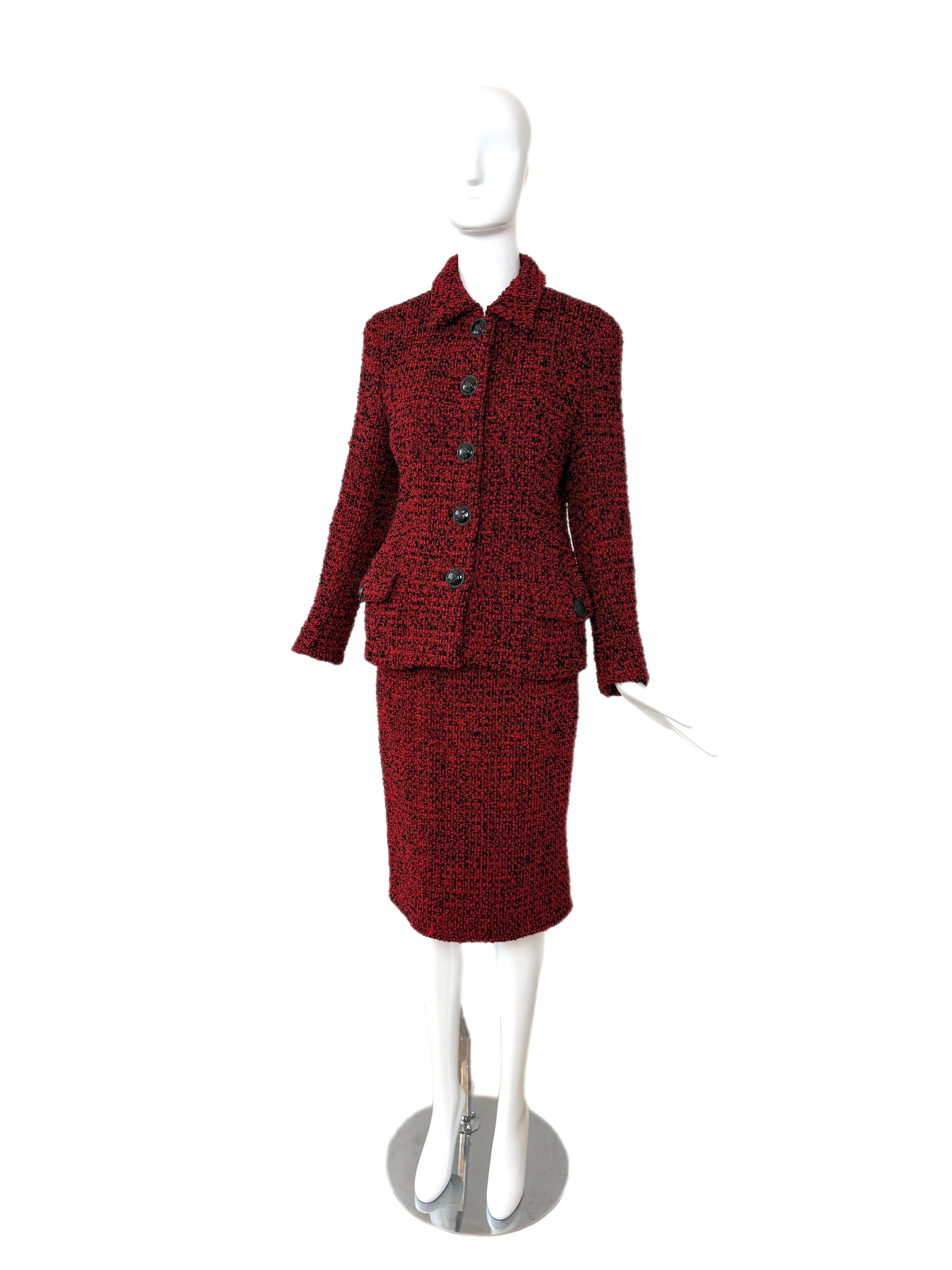 GIANNI VERSACE 1995 Iconic Vintage Runway Rot & Schwarz Rock Anzug im Angebot 6