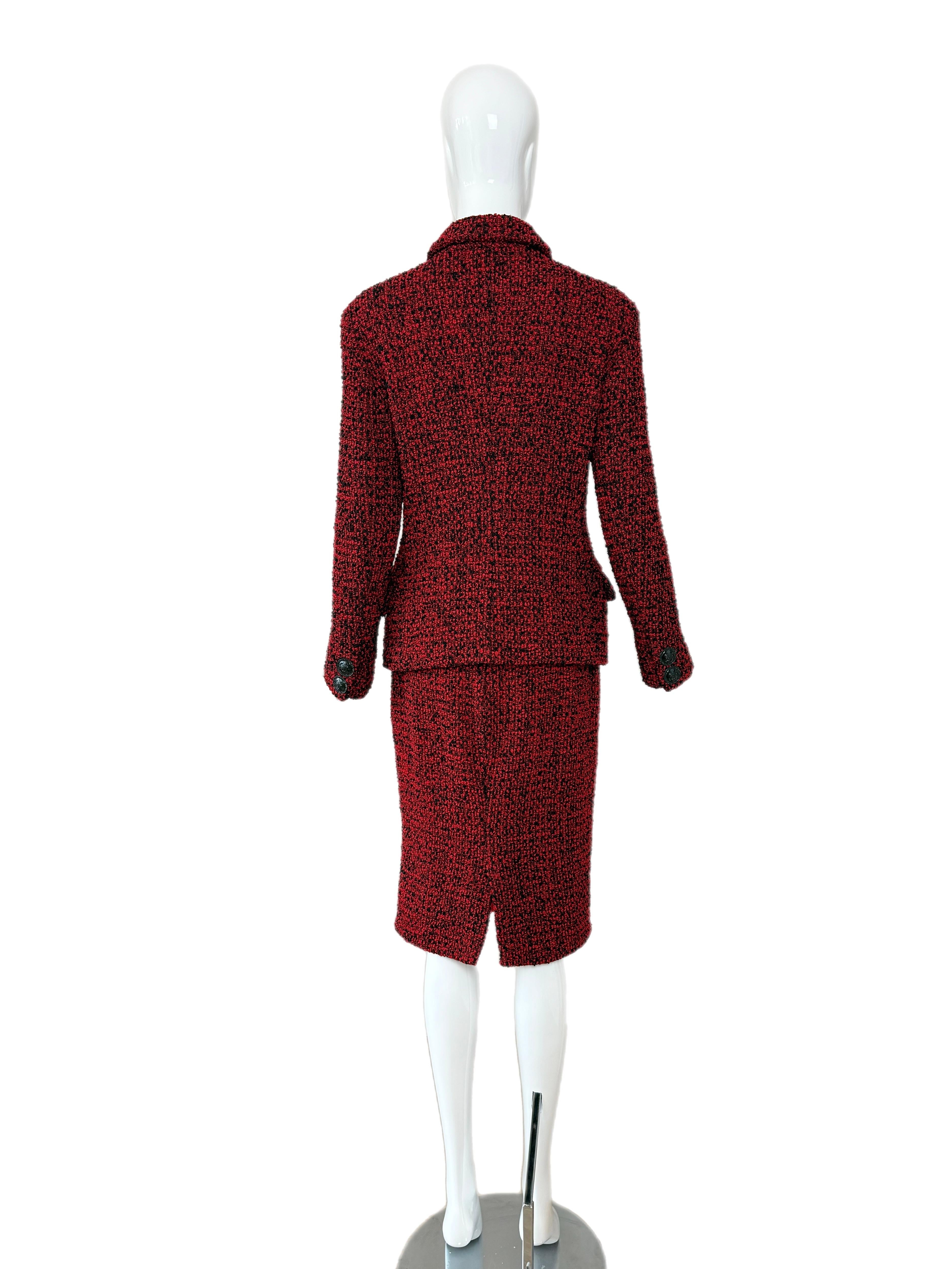 GIANNI VERSACE 1995 Iconic Vintage Runway Rot & Schwarz Rock Anzug im Angebot 5