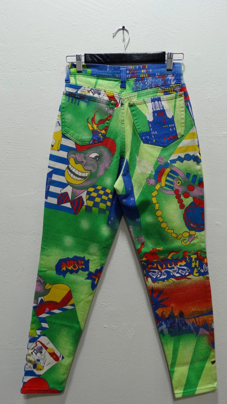 Gianni Versace 1995 Jazz Age Print Jeans For Sale at 1stDibs