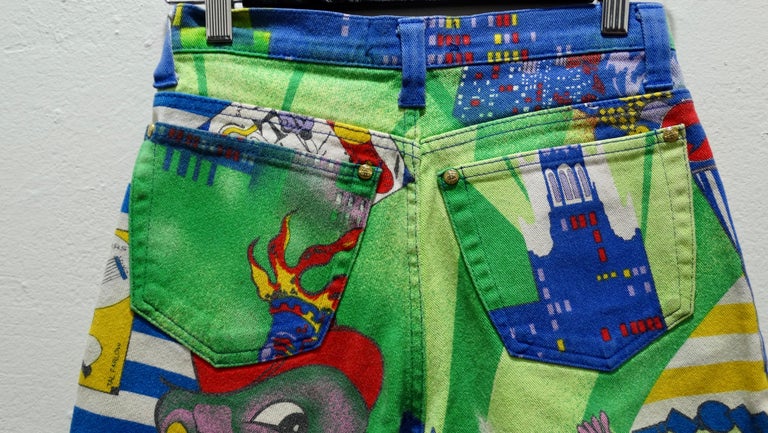 Gianni Versace 1995 Jazz Age Print Jeans For Sale at 1stDibs