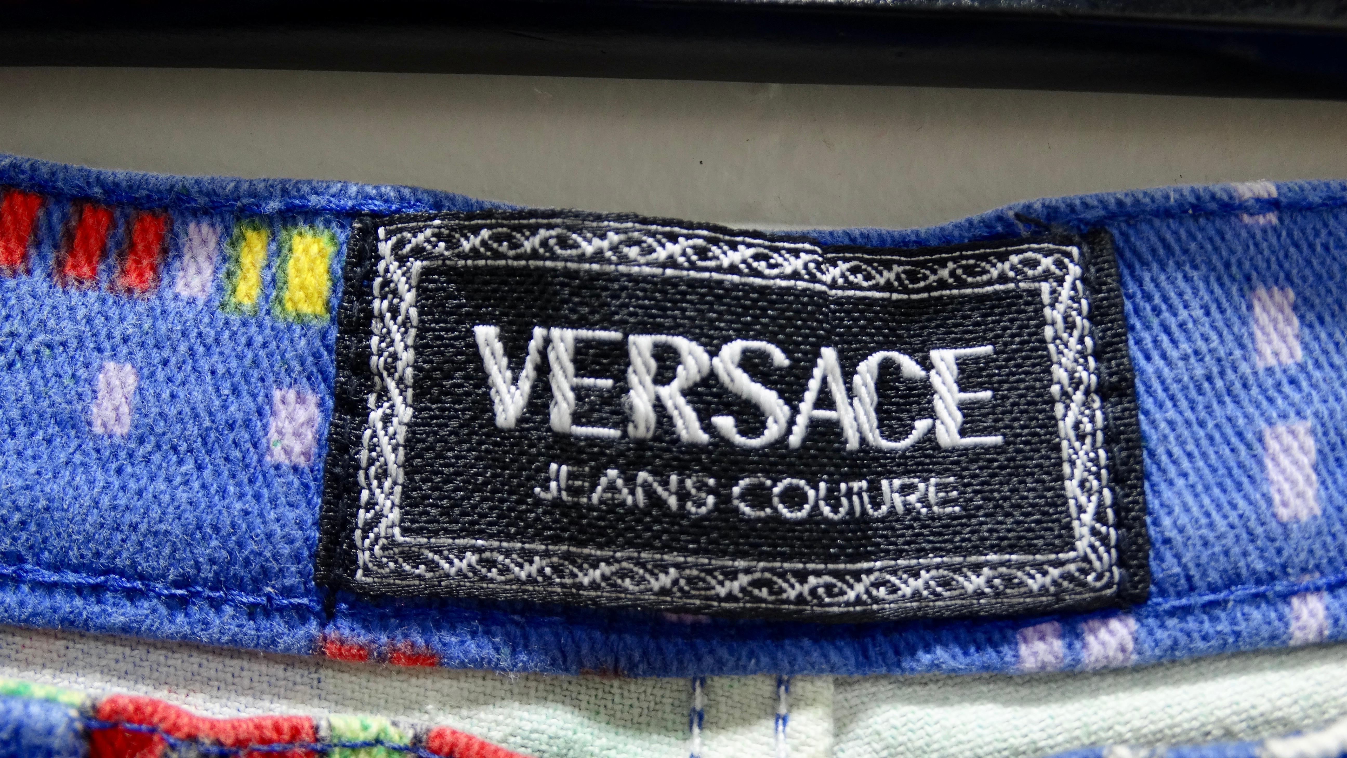 Gianni Versace 1995 Jazz Age Print Jeans For Sale 1