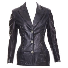 GIANNI VERSACE 1995 Vintage lambskin Medusa button hourglass jacket IT40 S