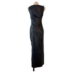 Gianni Versace 1997 Couture fall black leather gown