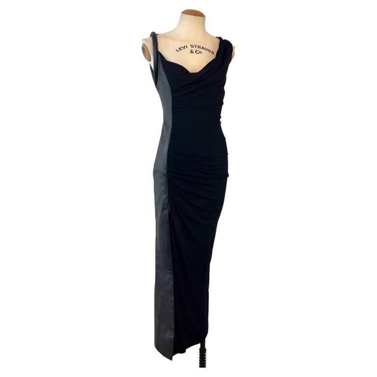Gianni Versace 1997 Couture fall black leather gown For Sale at 1stDibs | black leather evening gown Gianni Versace 1997 Couture fall black leather gown For Sale at 1stDibs | black leather evening gown
