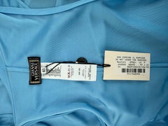 GIANNI VERSACE 1997 Vintage Blue Ruffle Wrap Long Maxi Dress Runway Style