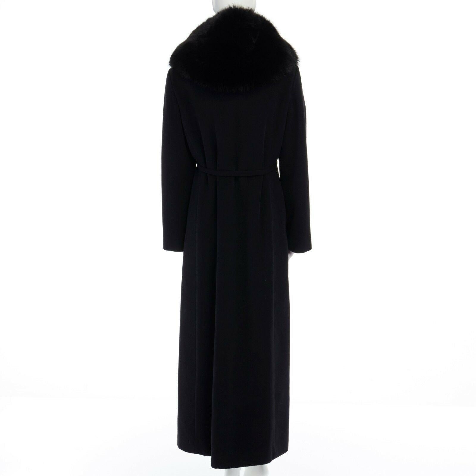 GIANNI VERSACE 1998 black angora wool cashmere oversized fur collar coat IT42 M 2
