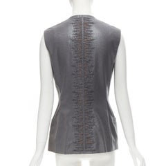 GIANNI VERSACE 1998 Vintage metallic silver lurex embroidered back vest
