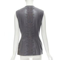 GIANNI VERSACE 1998 Vintage metallic silver lurex embroidered back vest