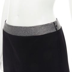 GIANNI VERSACE 1998 Vintage silver stud embellished waist wool skirt IT40 XS