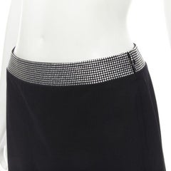 GIANNI VERSACE 1998 Vintage silver stud embellished waist wool skirt IT40 XS