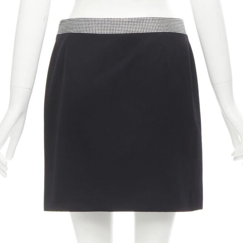 Donna GIANNI VERSACE 1998 Gonna vintage in lana impreziosita da borchie d'argento IT40 XS in vendita