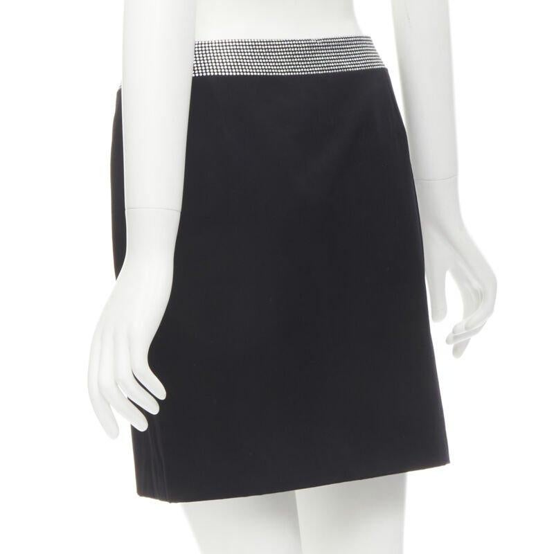 GIANNI VERSACE 1998 Gonna vintage in lana impreziosita da borchie d'argento IT40 XS in vendita 1