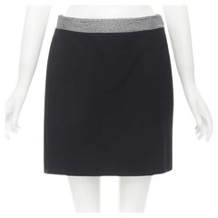 GIANNI VERSACE 1998 Gonna vintage in lana impreziosita da borchie d'argento IT40 XS