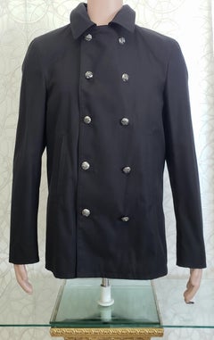 GIANNI VERSACE 2000-s VINTAGE BLACK COTTON/SILK DOUBLE- BRESTED JACKET 48-38 (M)