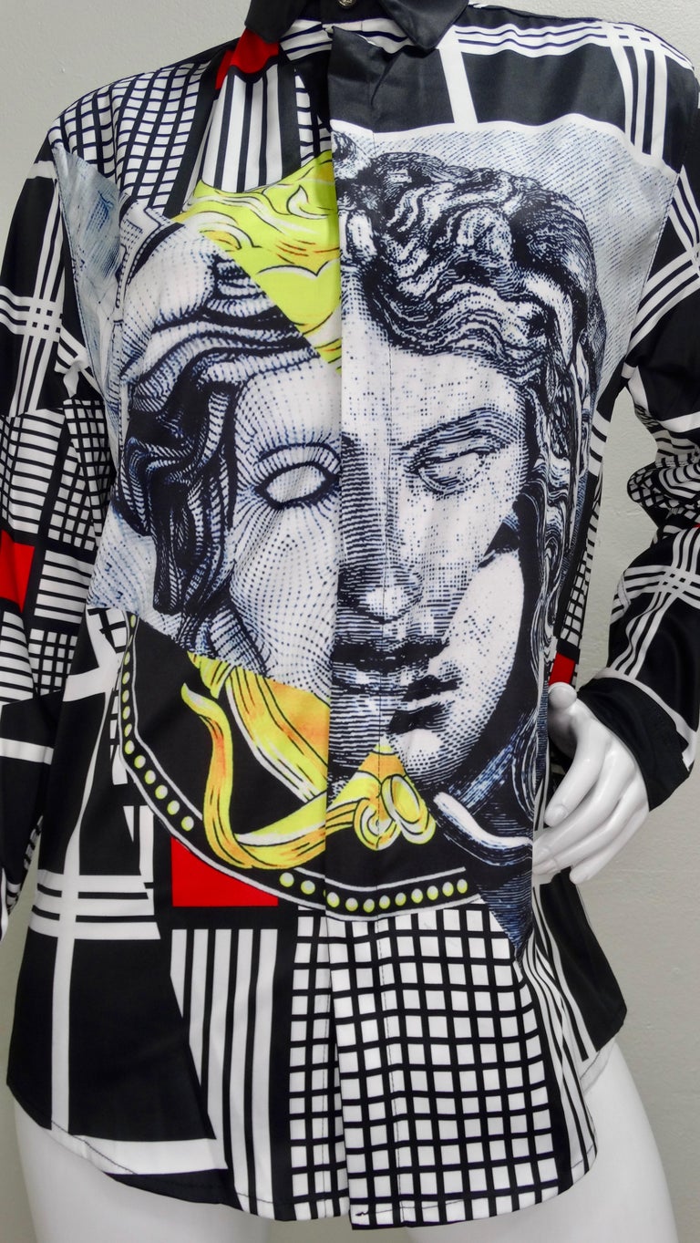 Gianni Versace 2000s Geometric Medusa Shirt For Sale at 1stDibs