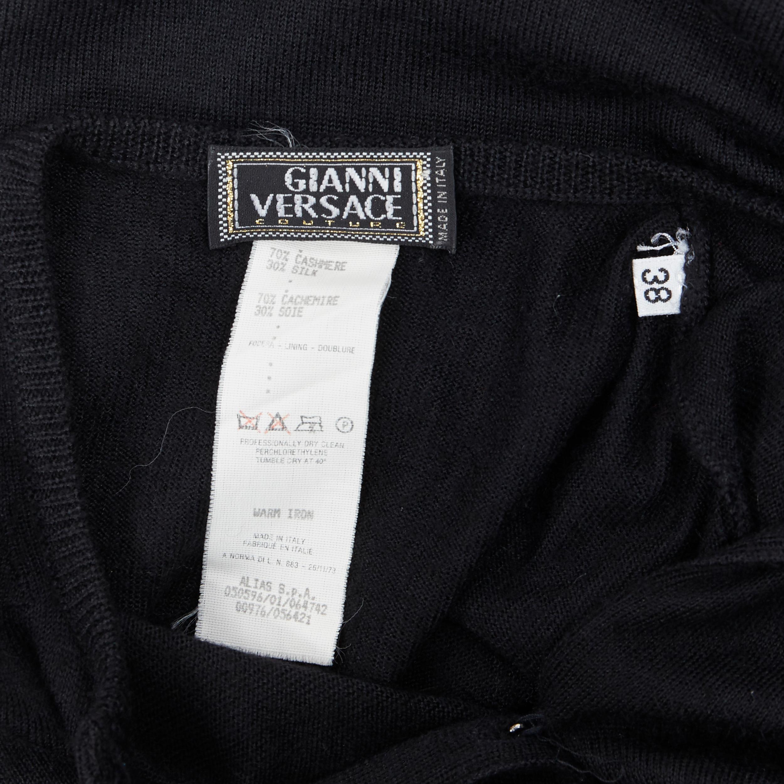 GIANNI VERSACE 2001 cardigan in cashmere e seta con bottoni Medusa argento IT38 XS 4
