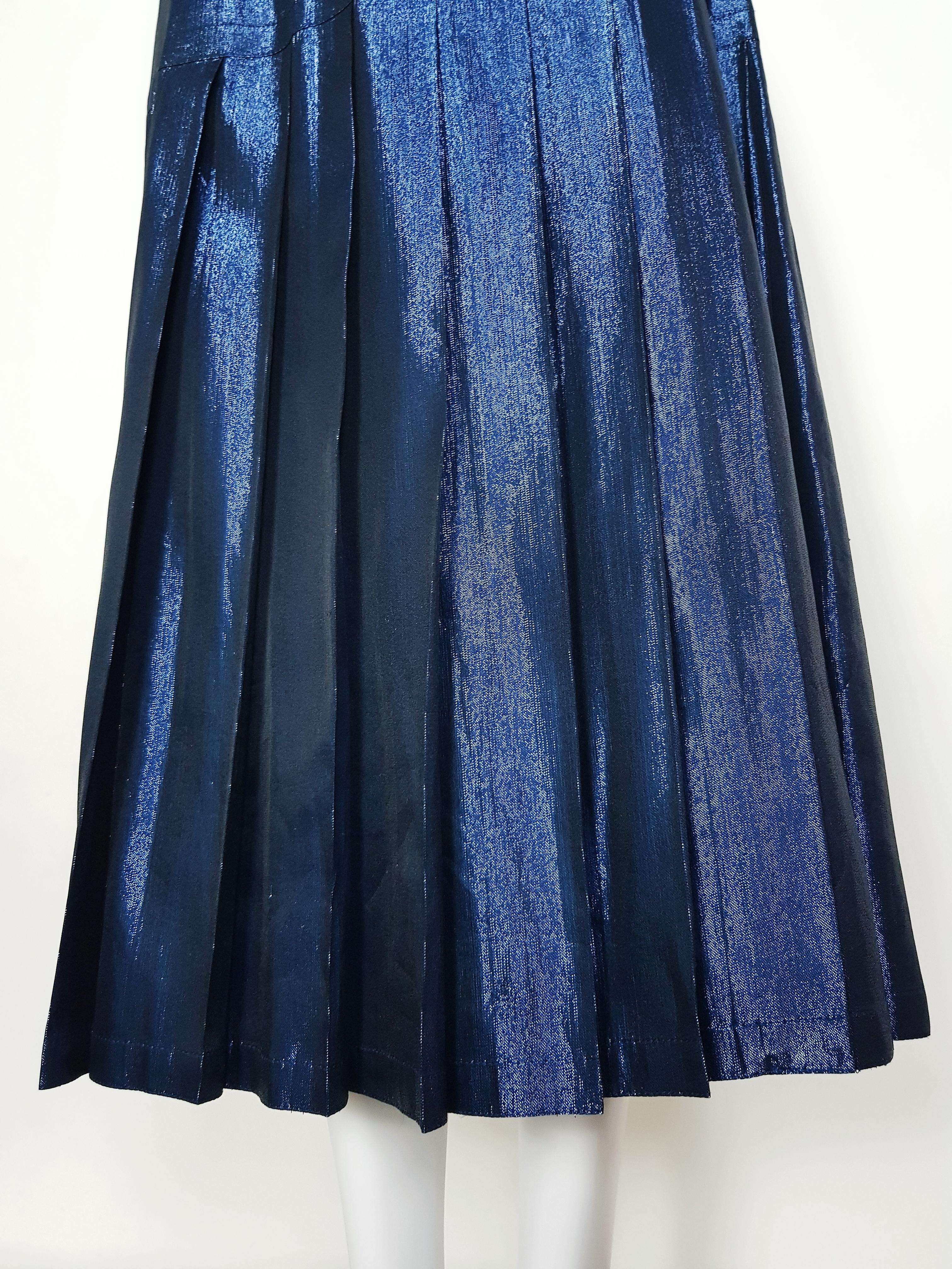 Women's 1980 GIANNI VERSACE lurex silk pleated Skirt For Sale