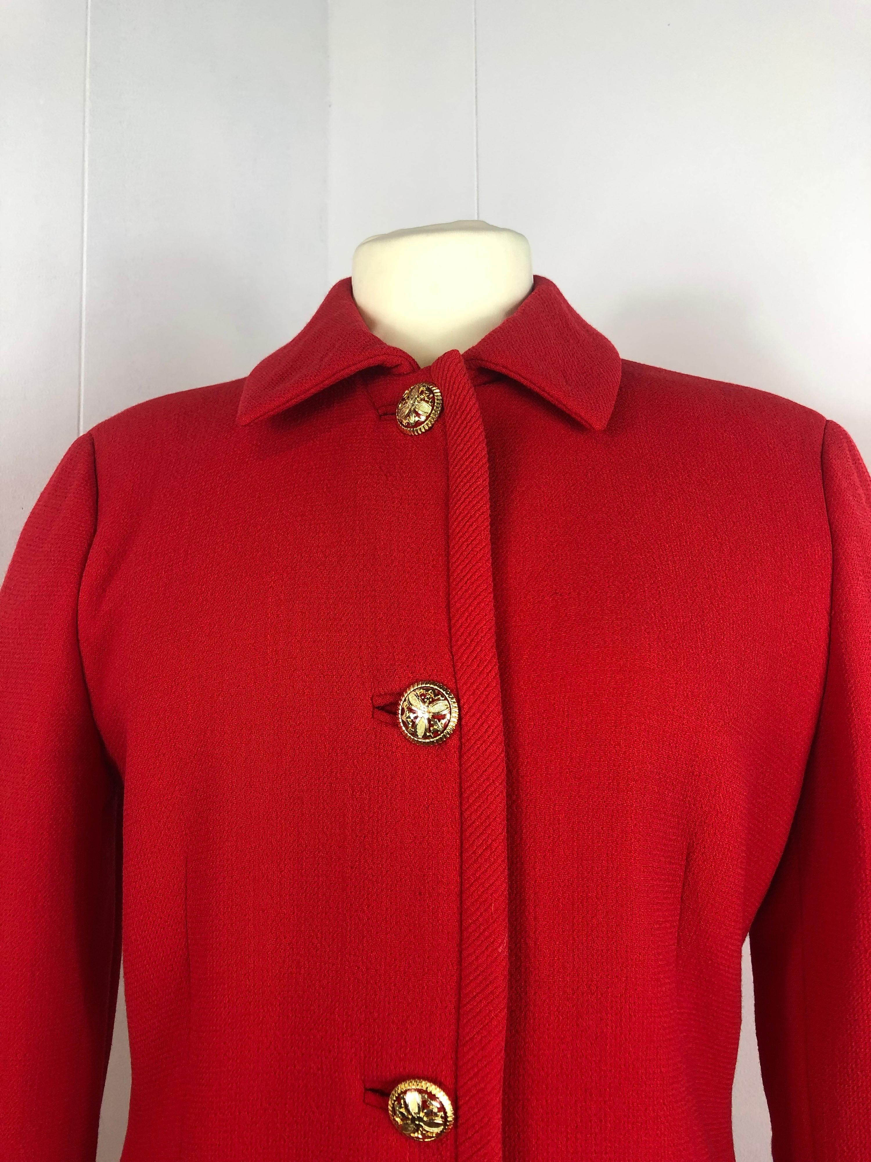 Veste en laine rouge Gianni Versace des années 80 Bon état - En vente à Carnate, IT