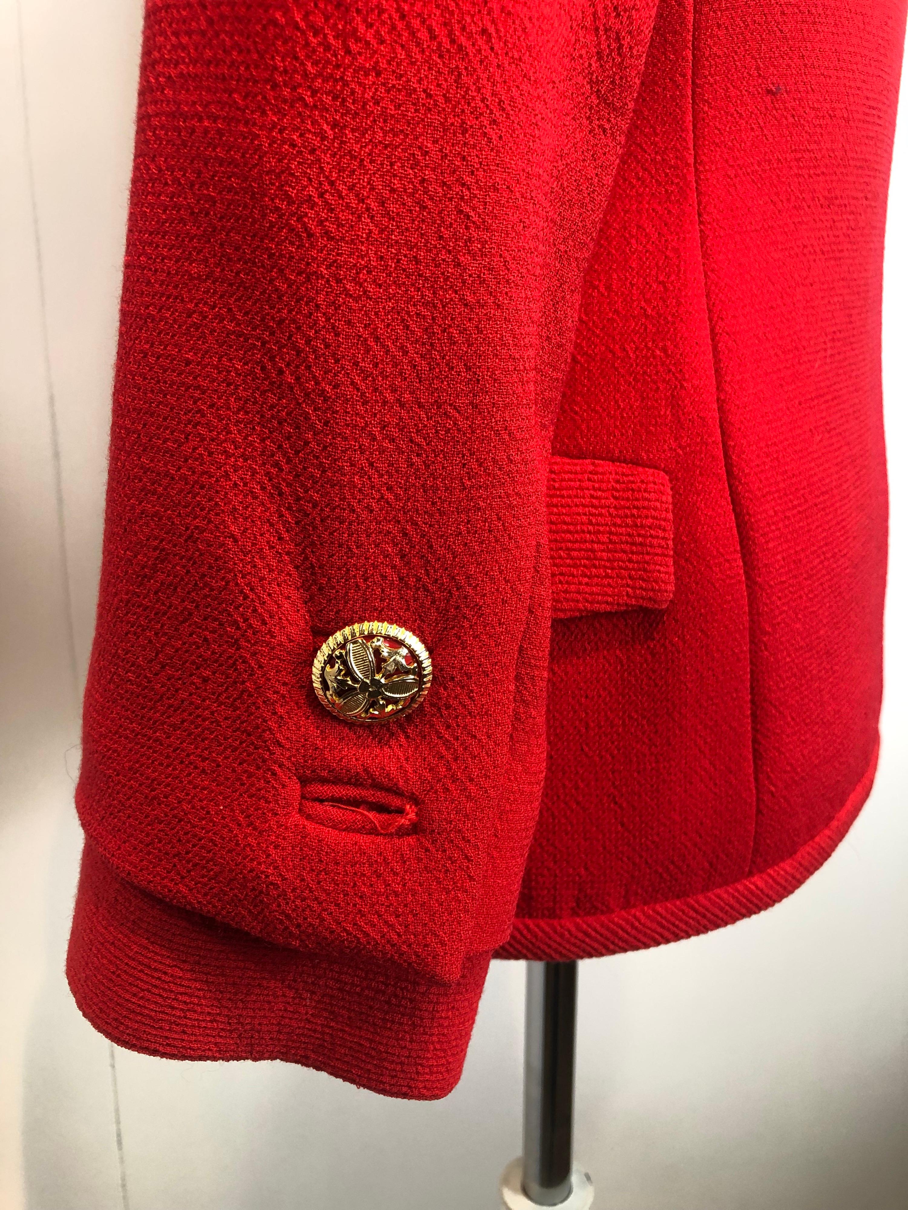 Gianni Versace 80s red wool jacket In Good Condition For Sale In Carnate, IT