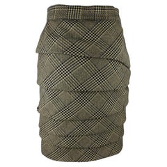 GIANNI VERSACE – 80s Vintage Pleated Midi Wool Pencil Skirt | Size 6US 38EU