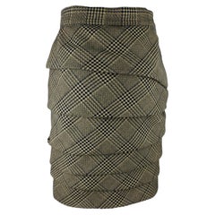 GIANNI VERSACE – 80s Vintage Pleated Midi Wool Pencil Skirt Size 6US 38EU