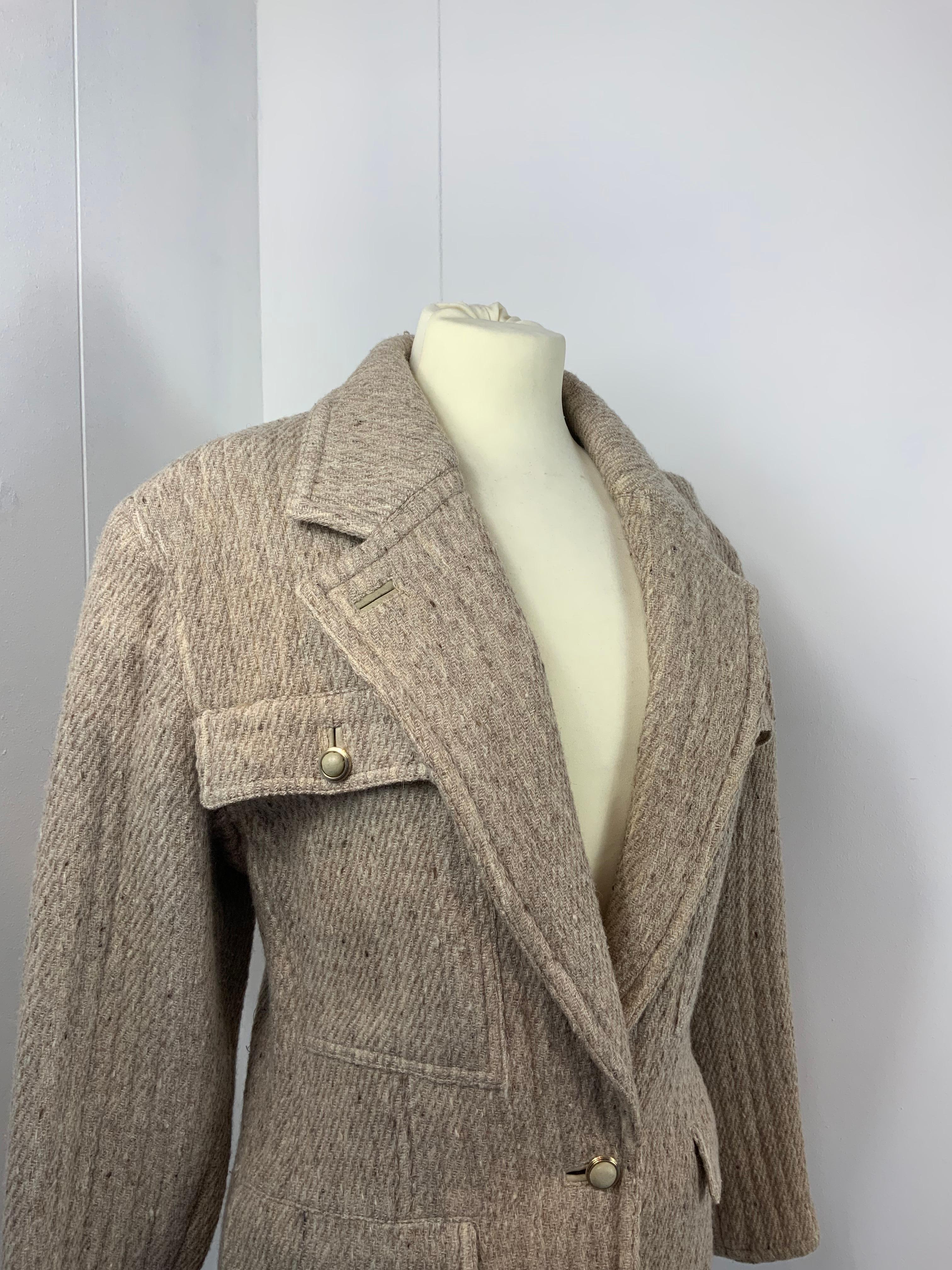 Gray Gianni Versace 80s wool jacket For Sale