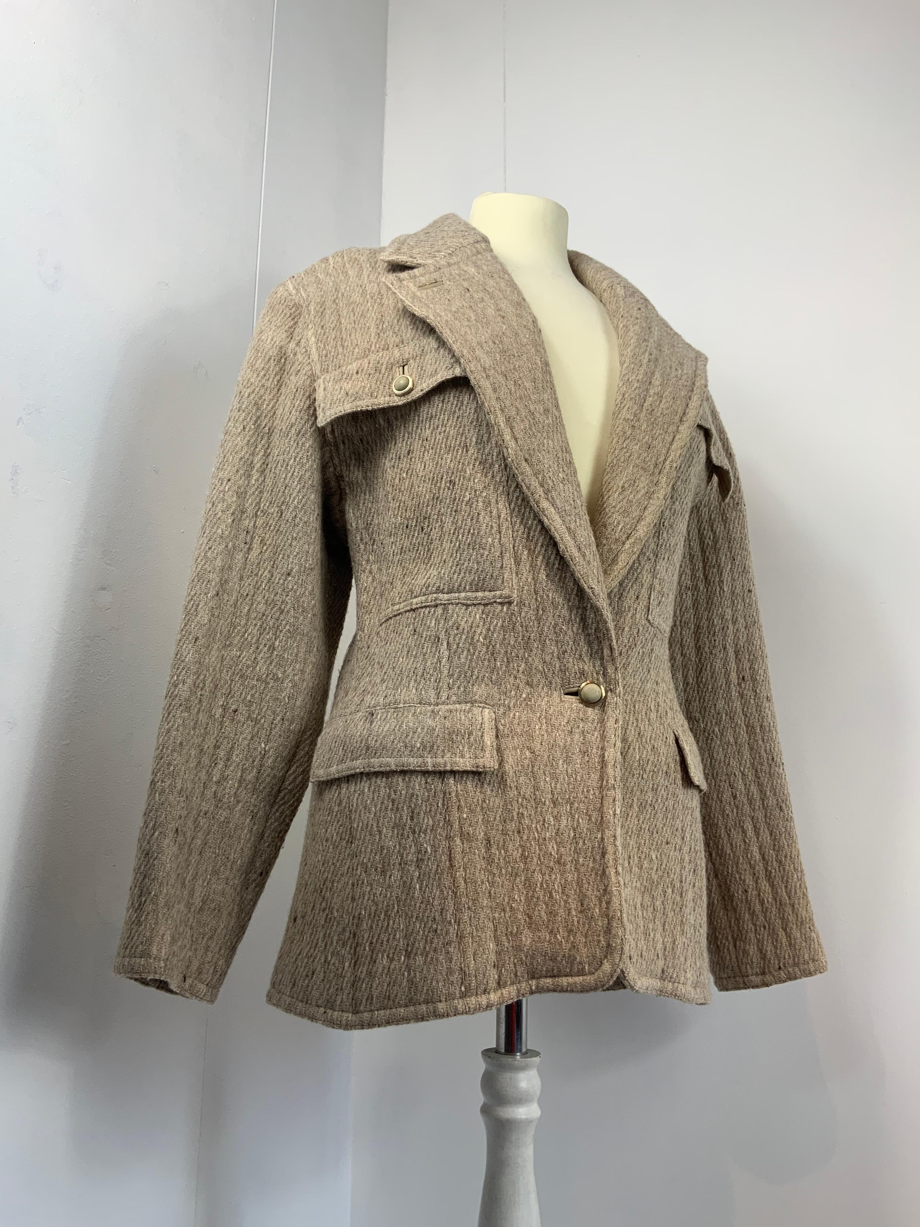 Women's or Men's Gianni Versace 80s wool jacket For Sale