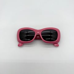 Vintage Versace Pink Crocodile Sunglasses with Gold Medusa
