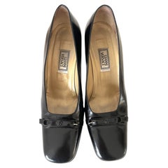Gianni Versace 90s Raro Negro Bombas Medusa Negro