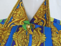 Gianni Versace 90's Silk Gold Medusa Blouse