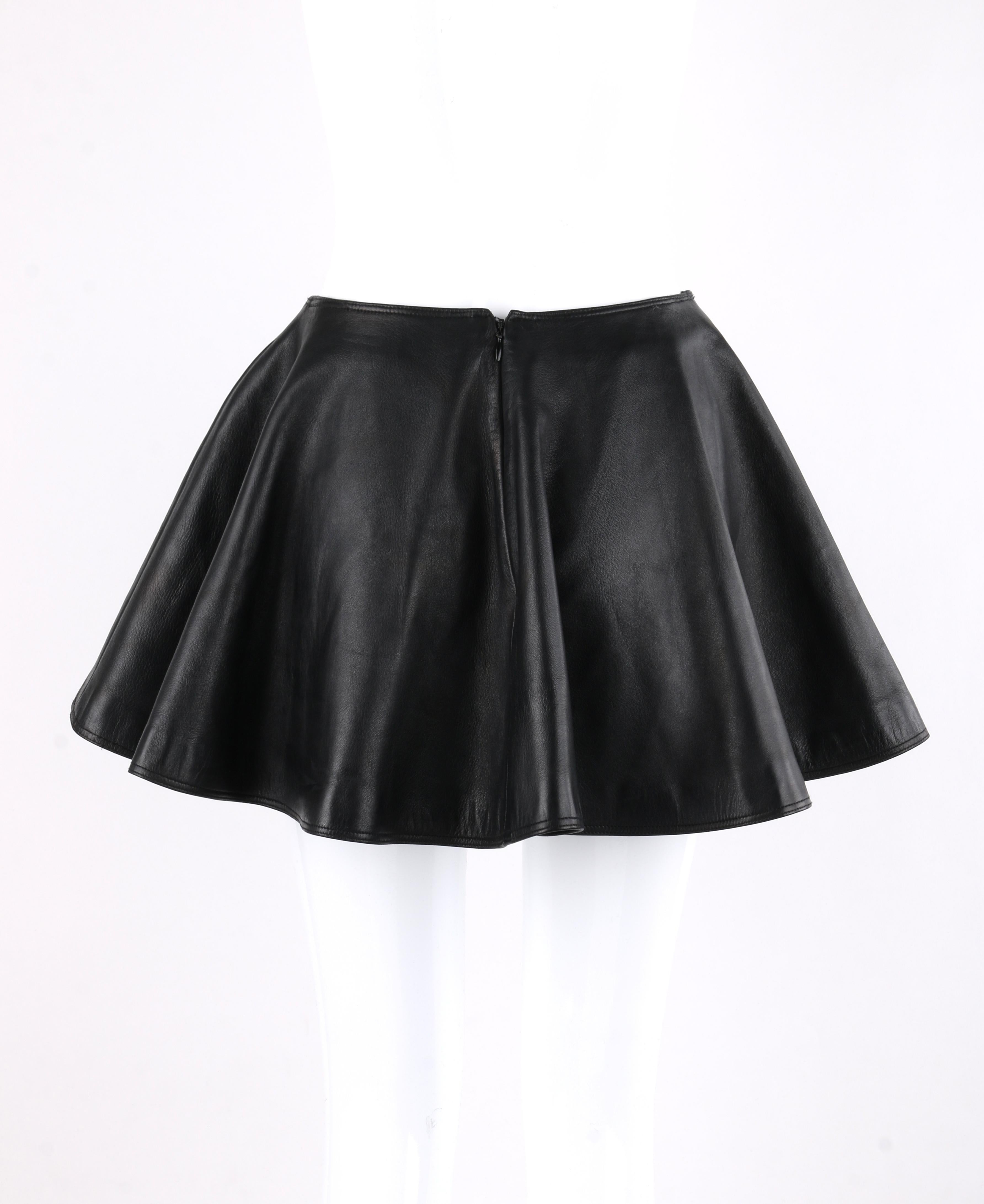 black mini circle skirt