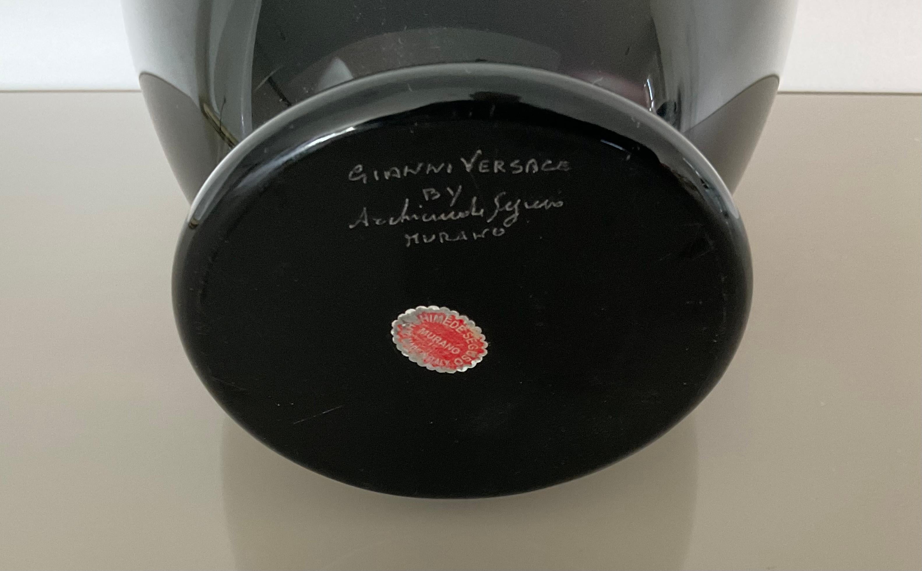 Große mundgeblasene Muranoglasvase von Gianni Versace Archimede Seguso, signiert  im Zustand „Gut“ im Angebot in Ann Arbor, MI