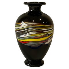 Gianni Versace Archimede Seguso Large Hand Blown Murano Glass Vase Signed 
