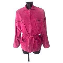 Gianni Versace archive 90s suede parka with silk lining