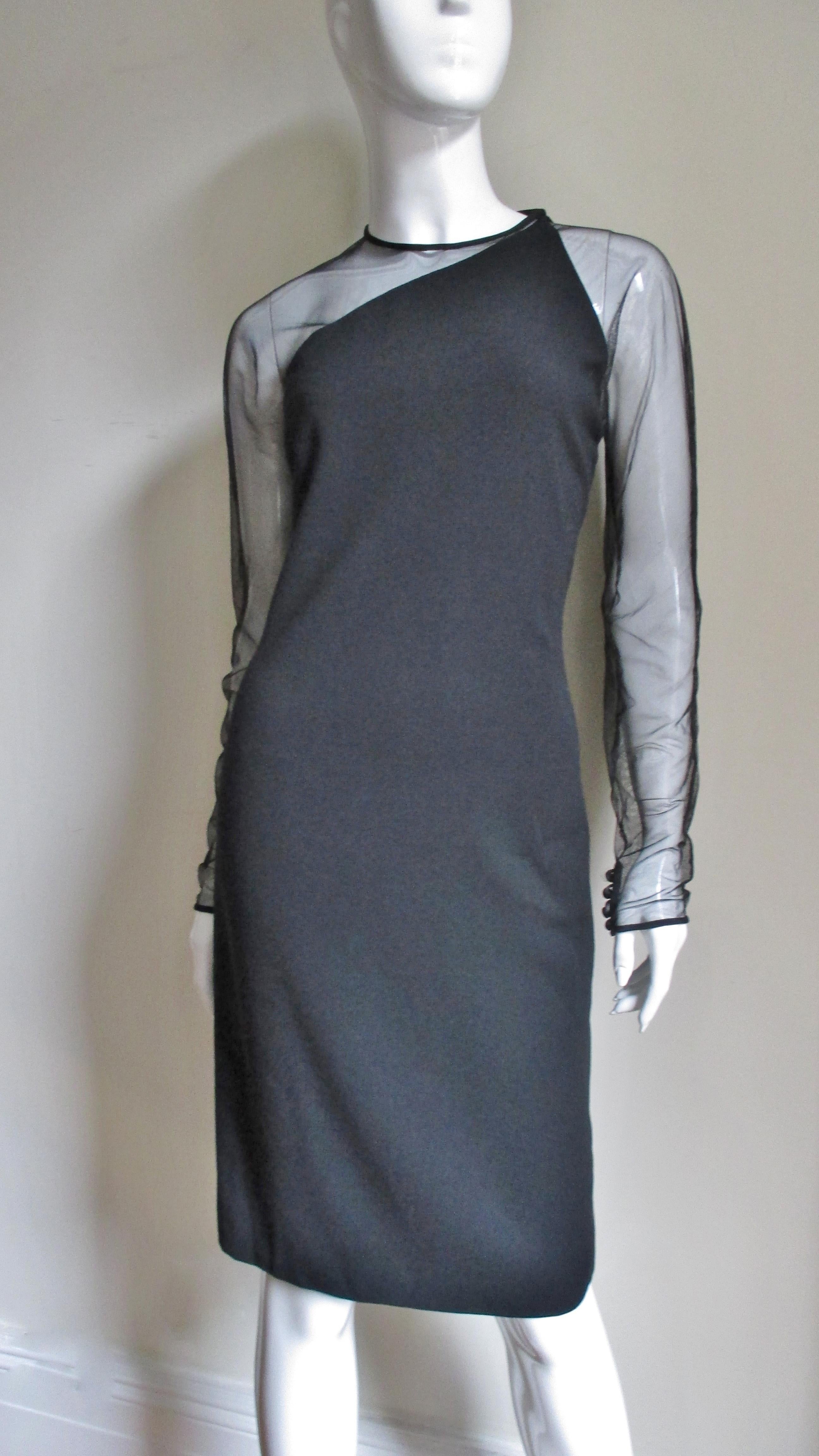 Women's Gianni Versace Asymmetric Dress with Net For Sale