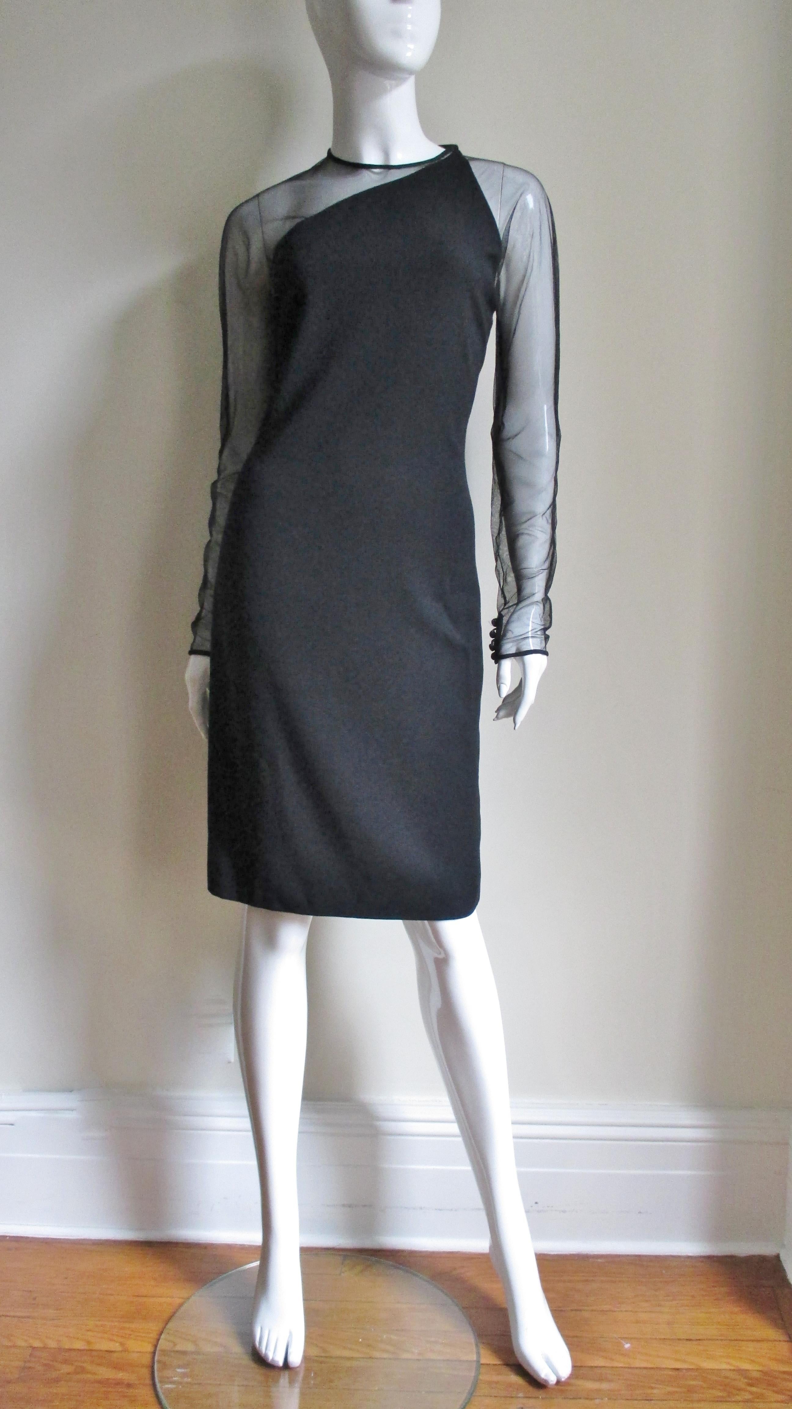 Gianni Versace Asymmetric Dress with Net For Sale 1