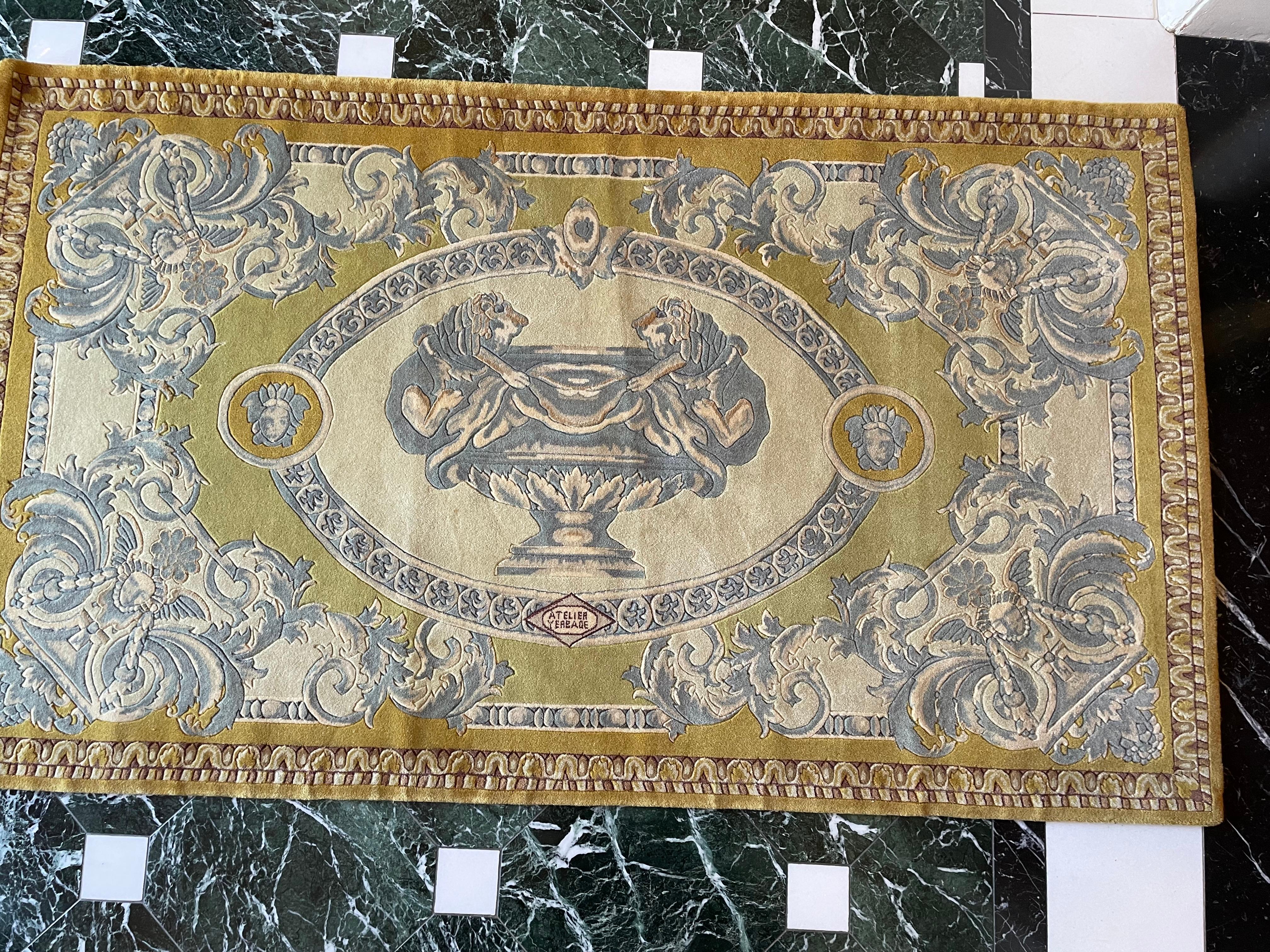 Gianni Versace Atelier Rug .All Hand Knotted  in Wool  and Silk . Rare piece .
