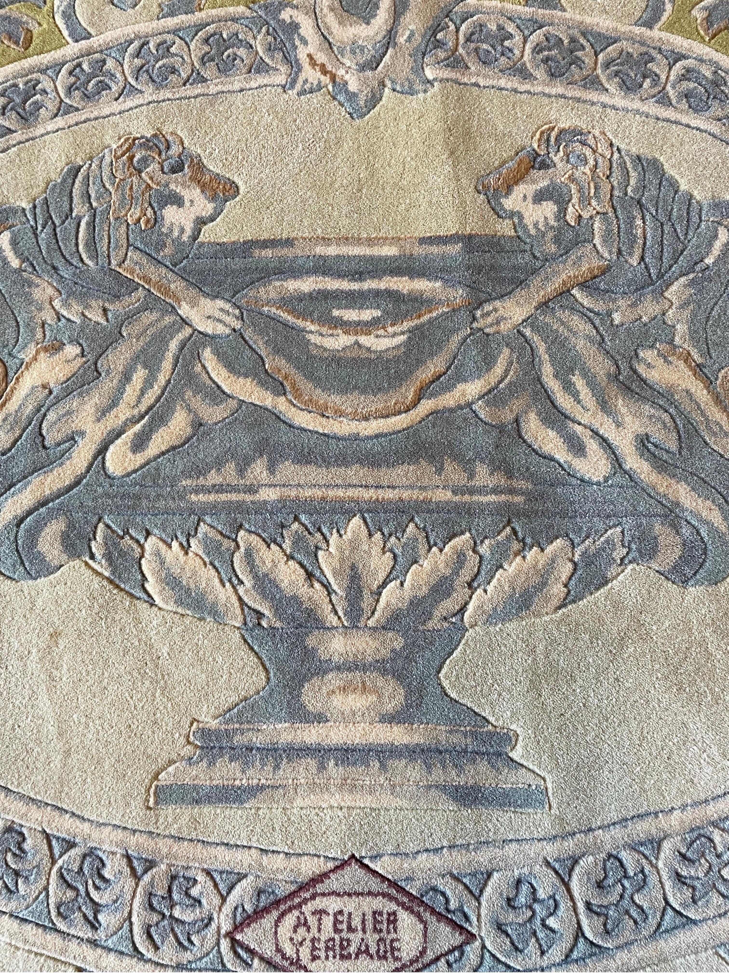 Italiano Gianni Versace Atelier Rugs Lana e Seta Annodato a Mano RARO Dimensioni 5' 5