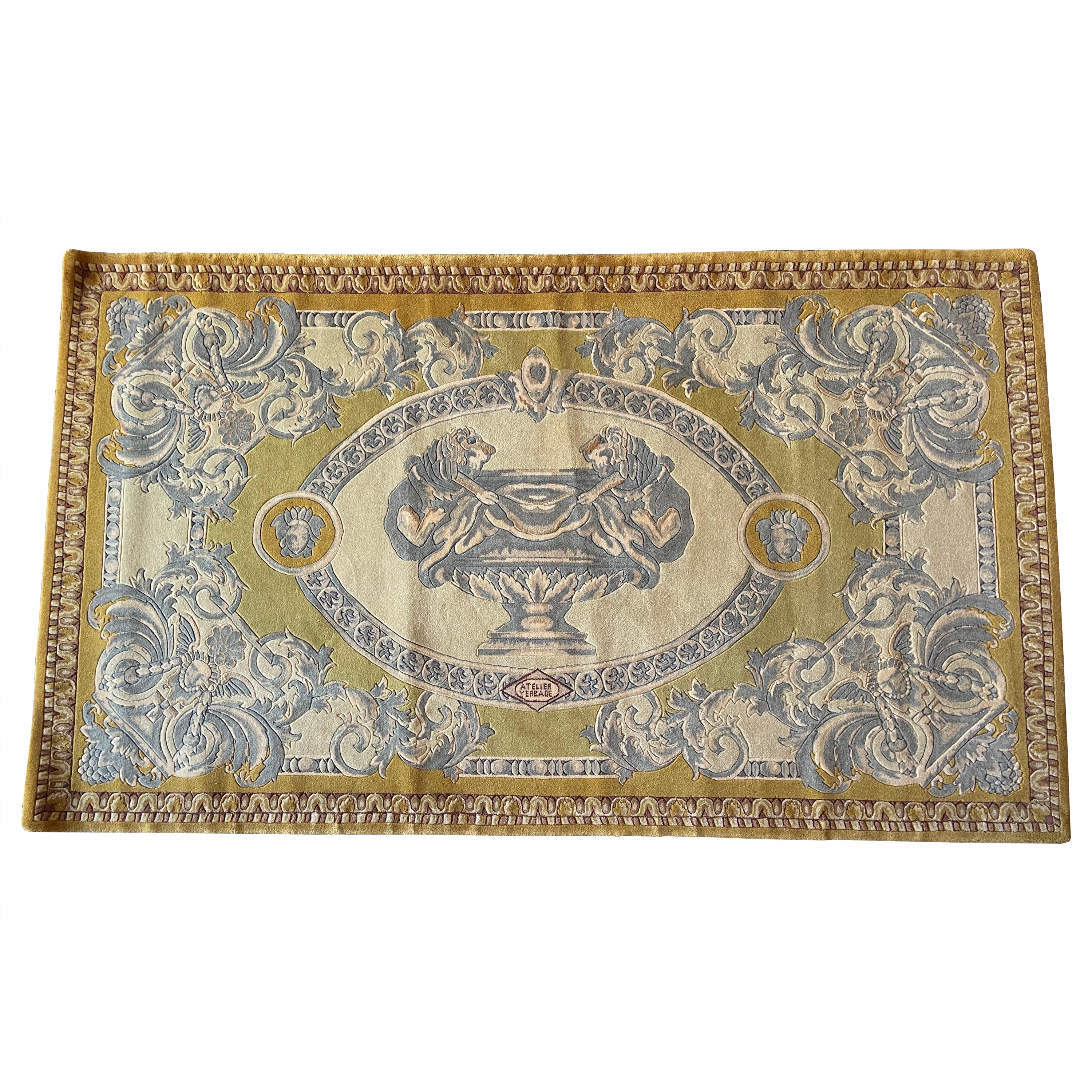 Gianni Versace Atelier-Teppich aus Wolle und Seide, handgeknüpft, selten, Größe 5' 5" x 3' 2" ft