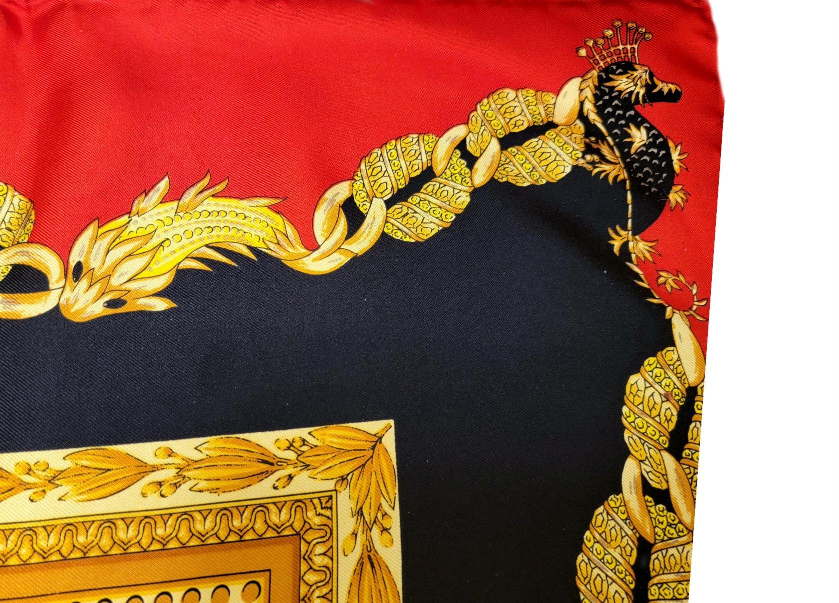 Gianni Versace Atelier Silk Scarf Mermaid & Seahorse Siren Baroque 1990's 34in 6