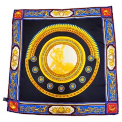 Gianni Versace Atelier Silk Scarf Mythology Amore Psiche Cupid Early 1990's 26in