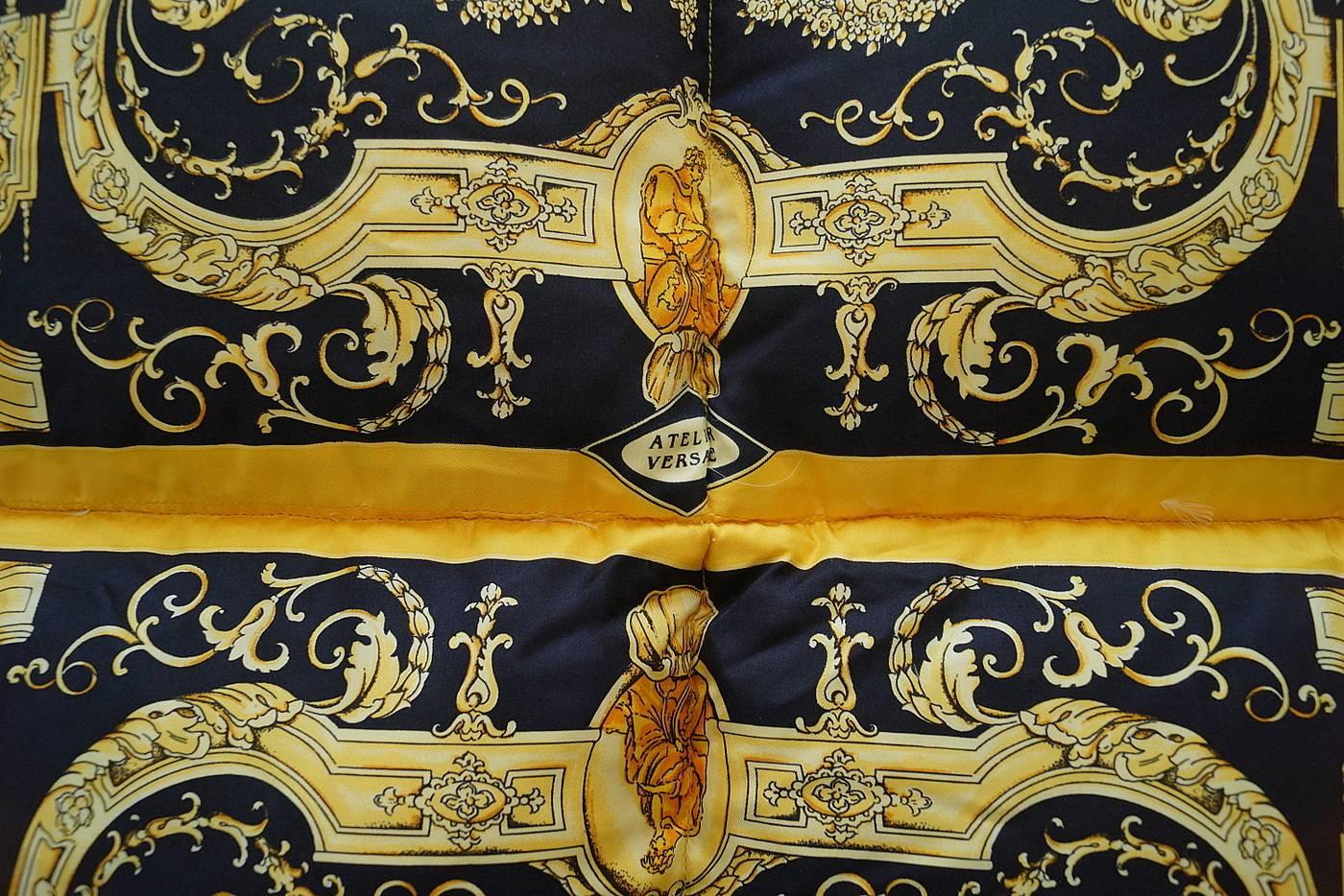 Gianni Versace Atelier Vintage Bettdecke Gänsedaunen Europäische König Reversible Neu (Braun)