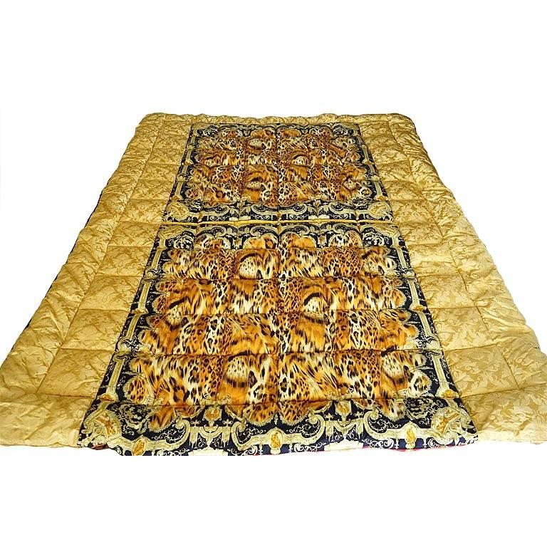 Gianni Versace Atelier Vintage Bettdecke Gänsedaunen Europäische König Reversible Neu für Damen oder Herren