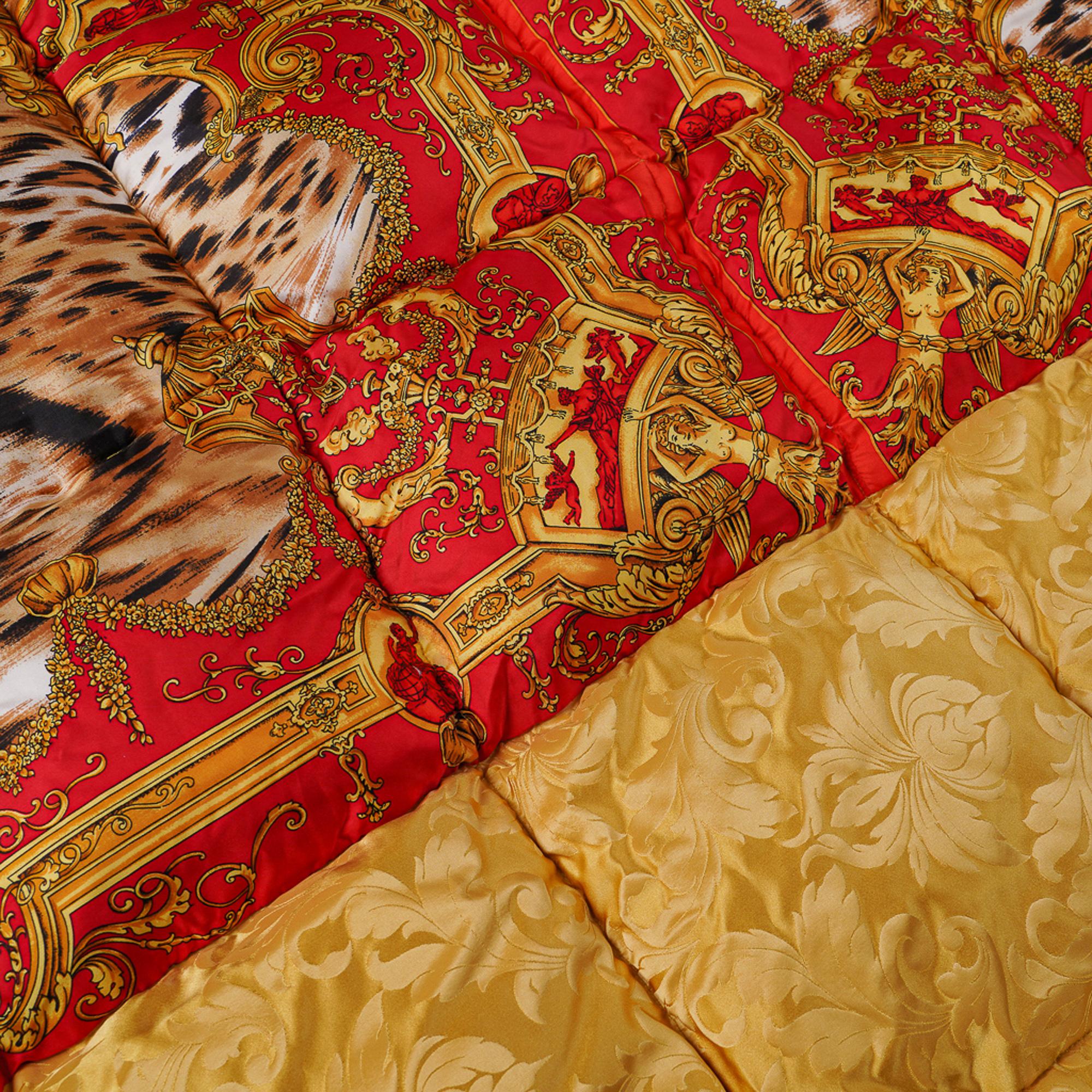 Gianni Versace Atelier Vintage Bettdecke Gänsedaunen Europäische König Reversible Neu 3