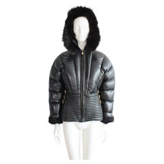 Gianni Versace Autumn/Winter 1992 'Miss S&M'  Runway Quilted Leather Down Jacket