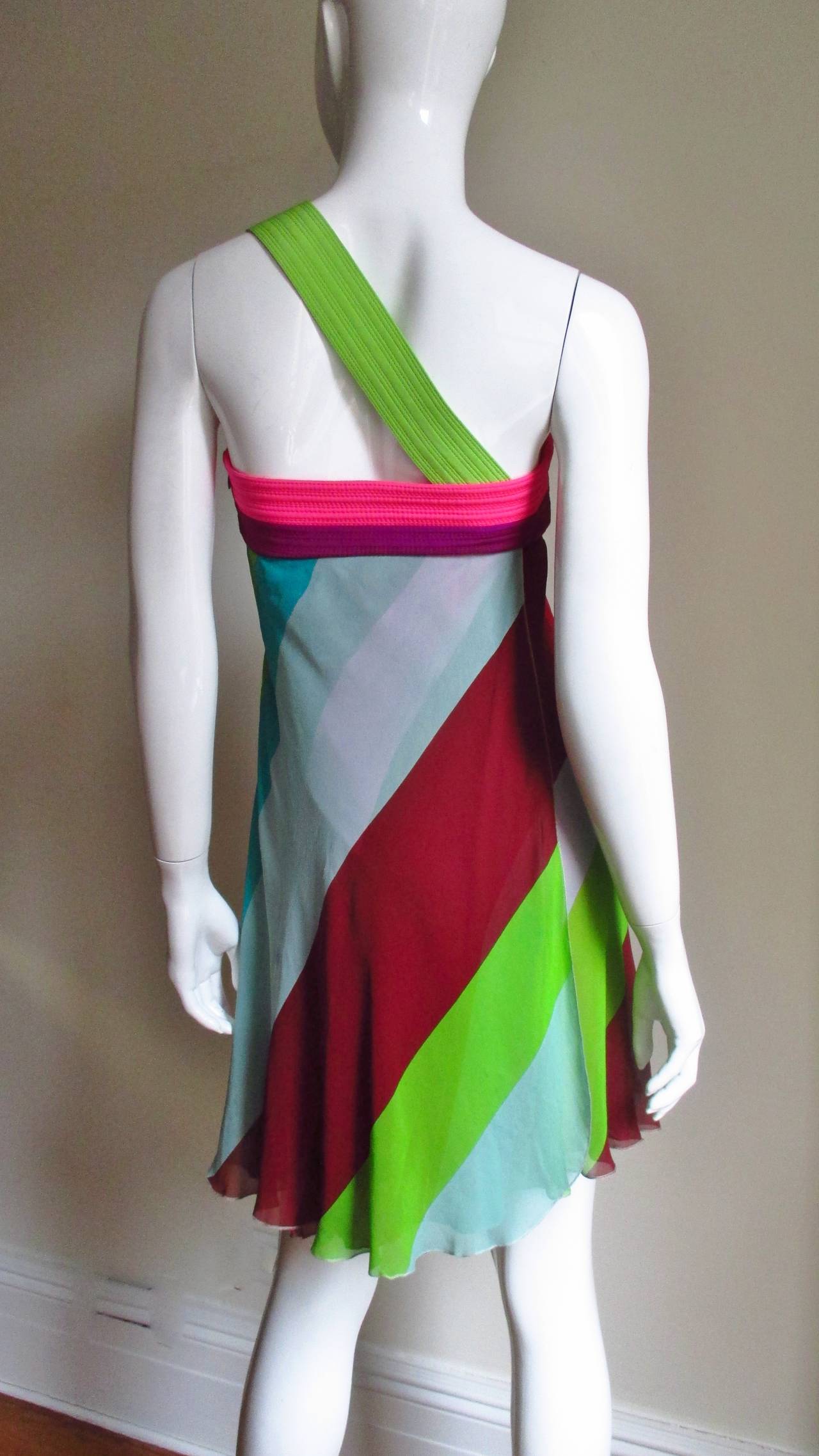 Gianni Versace Babydoll Silk Dress In Good Condition In Water Mill, NY