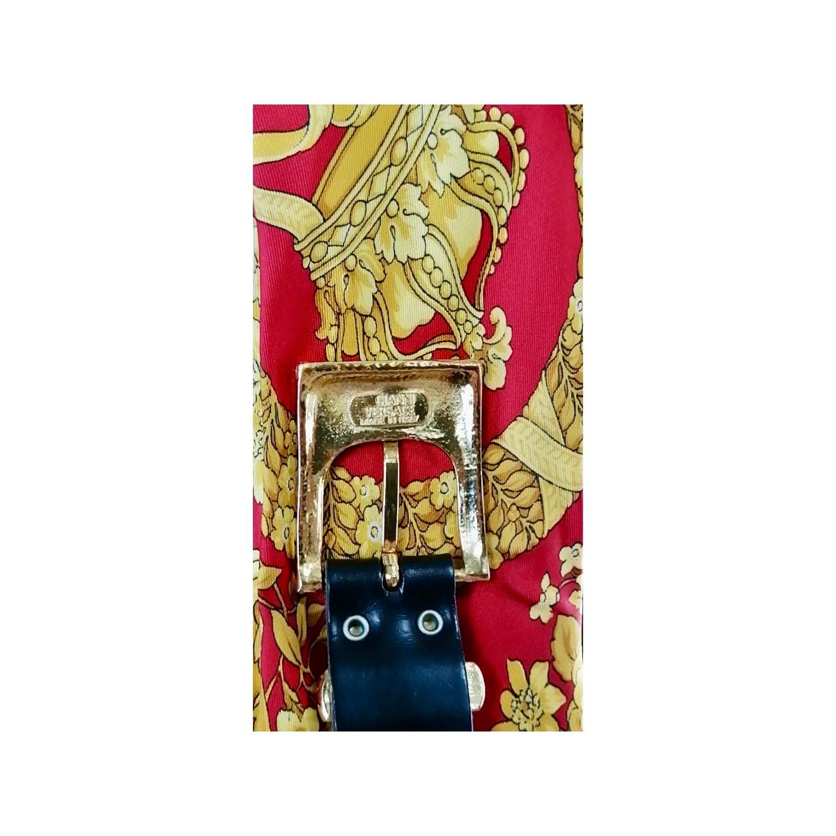 GIANNI VERSACE barocco silk scarf and belt For Sale 10