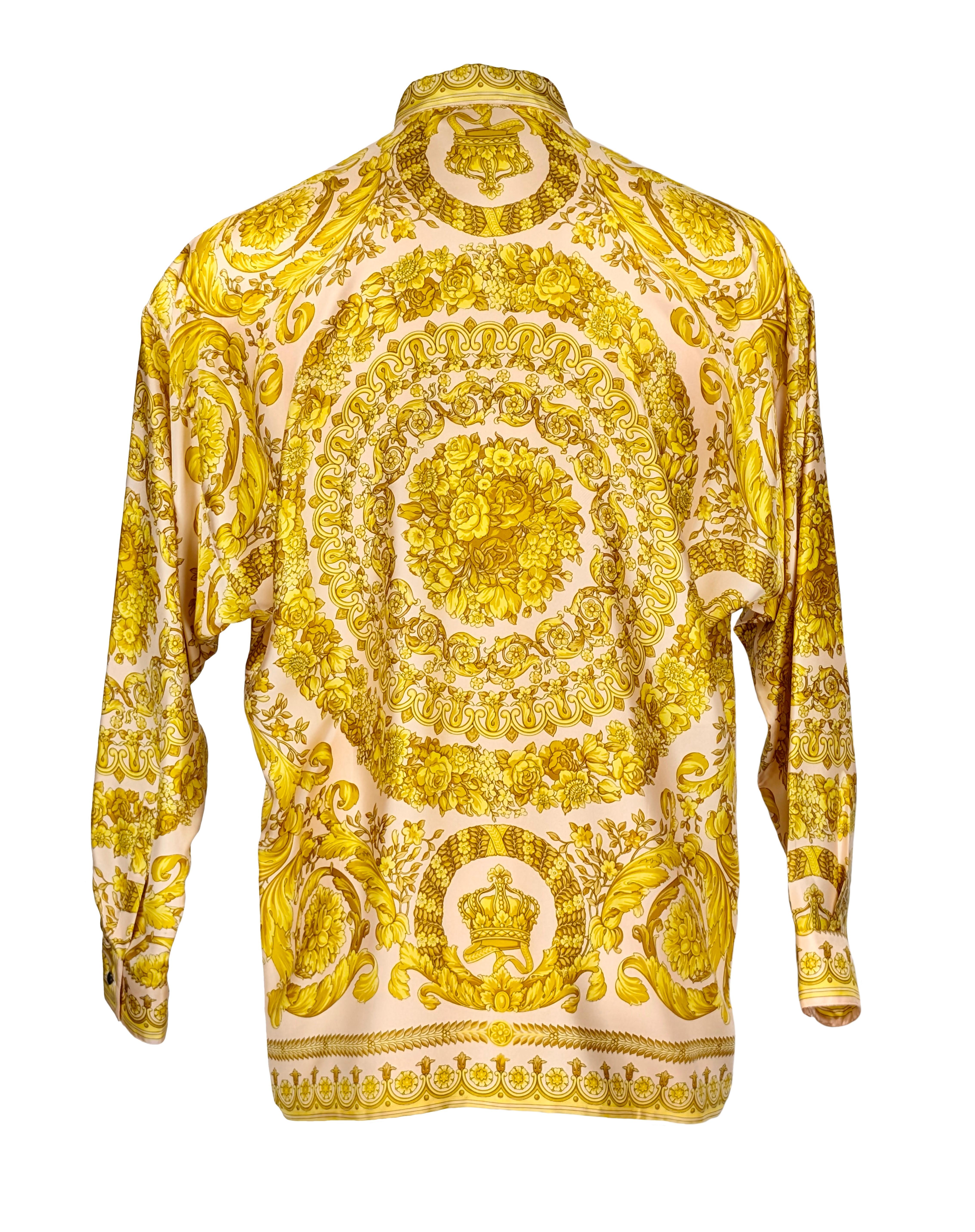 GIANNI VERSACE Barocco Seidenhemd  F/W 1991 im Angebot 1