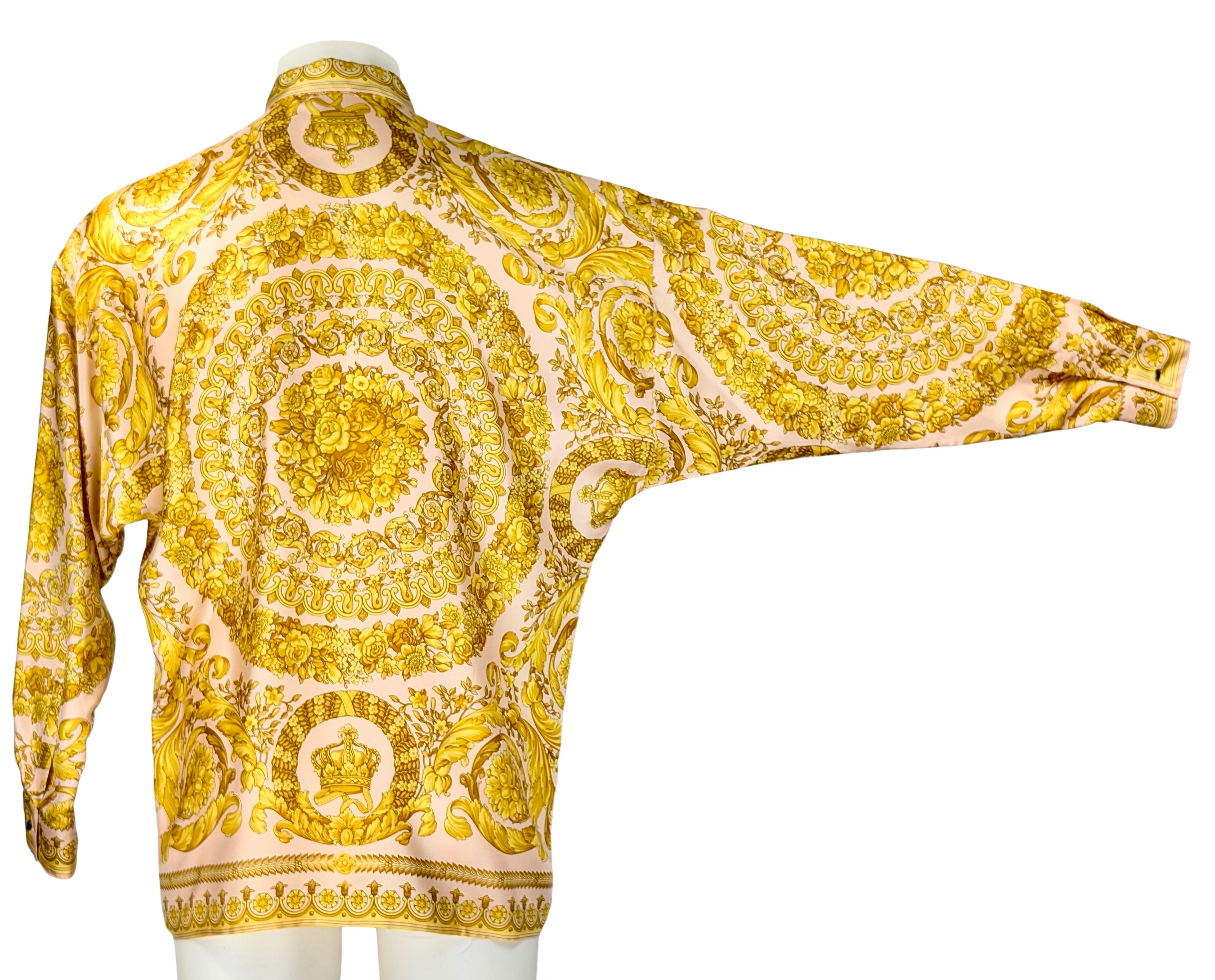 GIANNI VERSACE Barocco Seidenhemd  F/W 1991 im Angebot 2